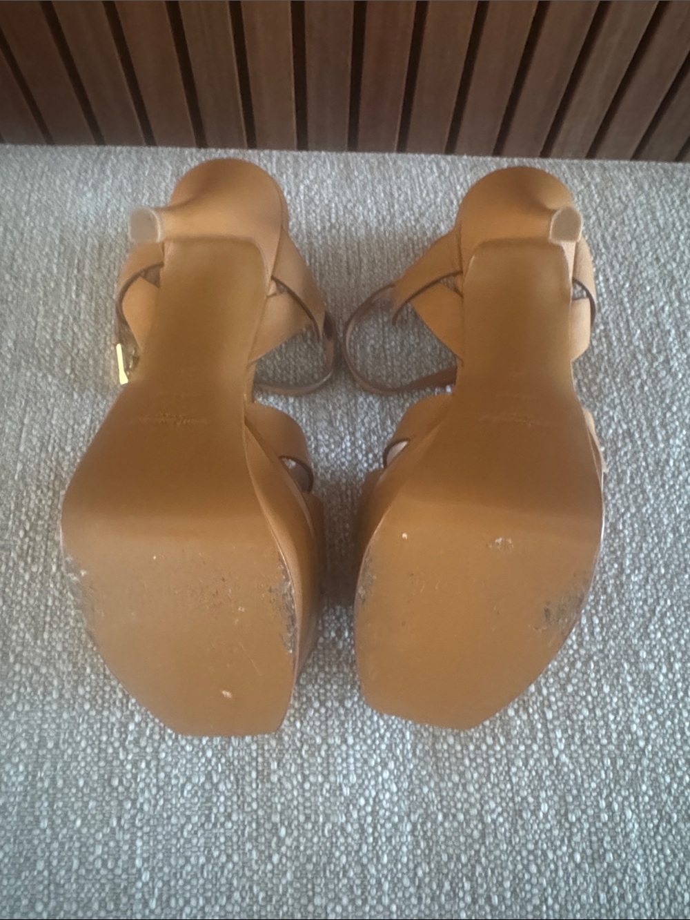 Yves Saint Laurent Tribute Leather Platform Sandals - Picture 4 of 10